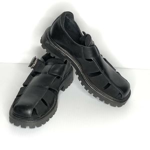 Kenneth Cole Reaction Sz 9 Black Shoes Open Side